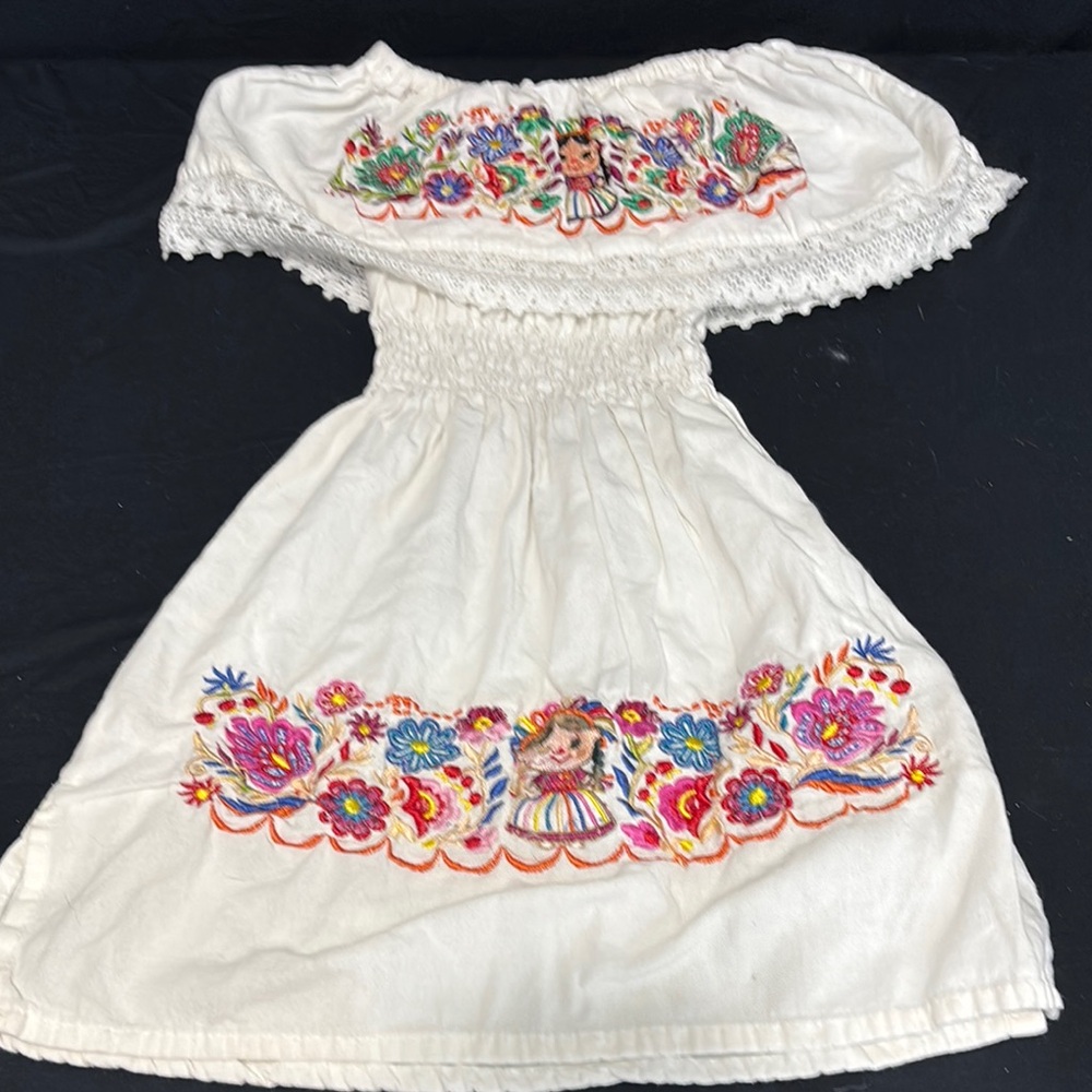 Othr White and Red Smocked Off-Shoulder Sundress
